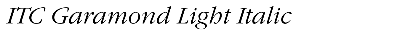 ITC Garamond Light Italic